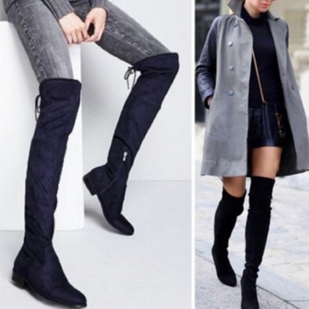 Marc Fisher Black Humor Over-the-Knee Boots Sleek Design Size 10